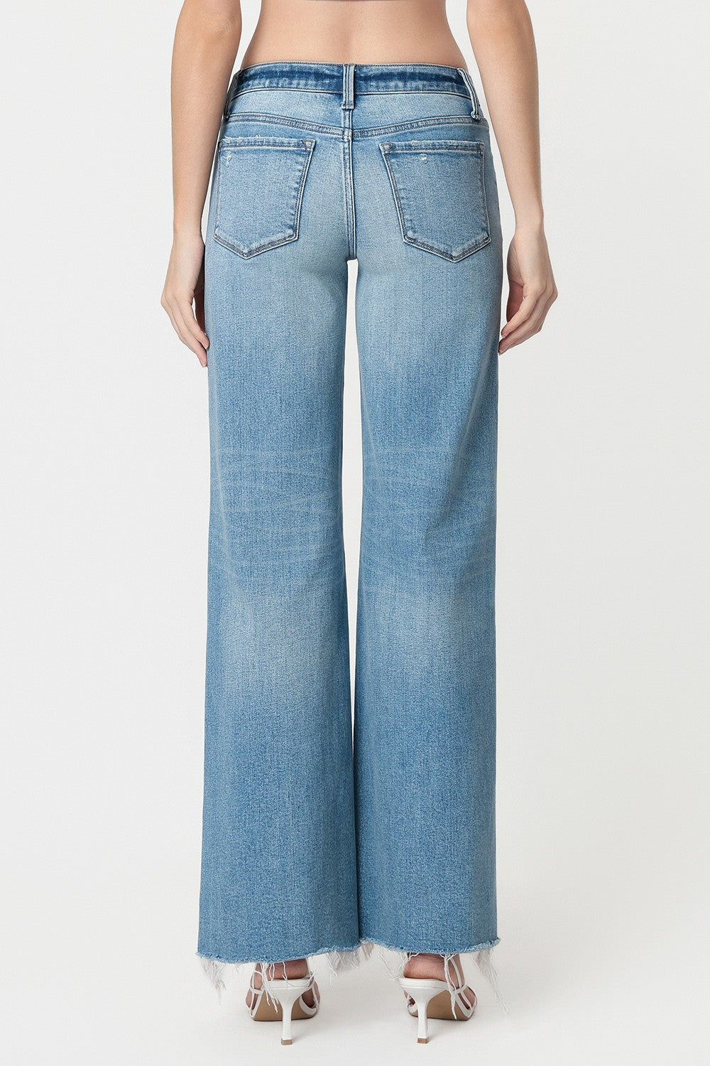 Vervet Low Rise Tinted Medium Wash Wide Flare Jeans