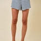 Dina Navy and Blue Striped Shorts