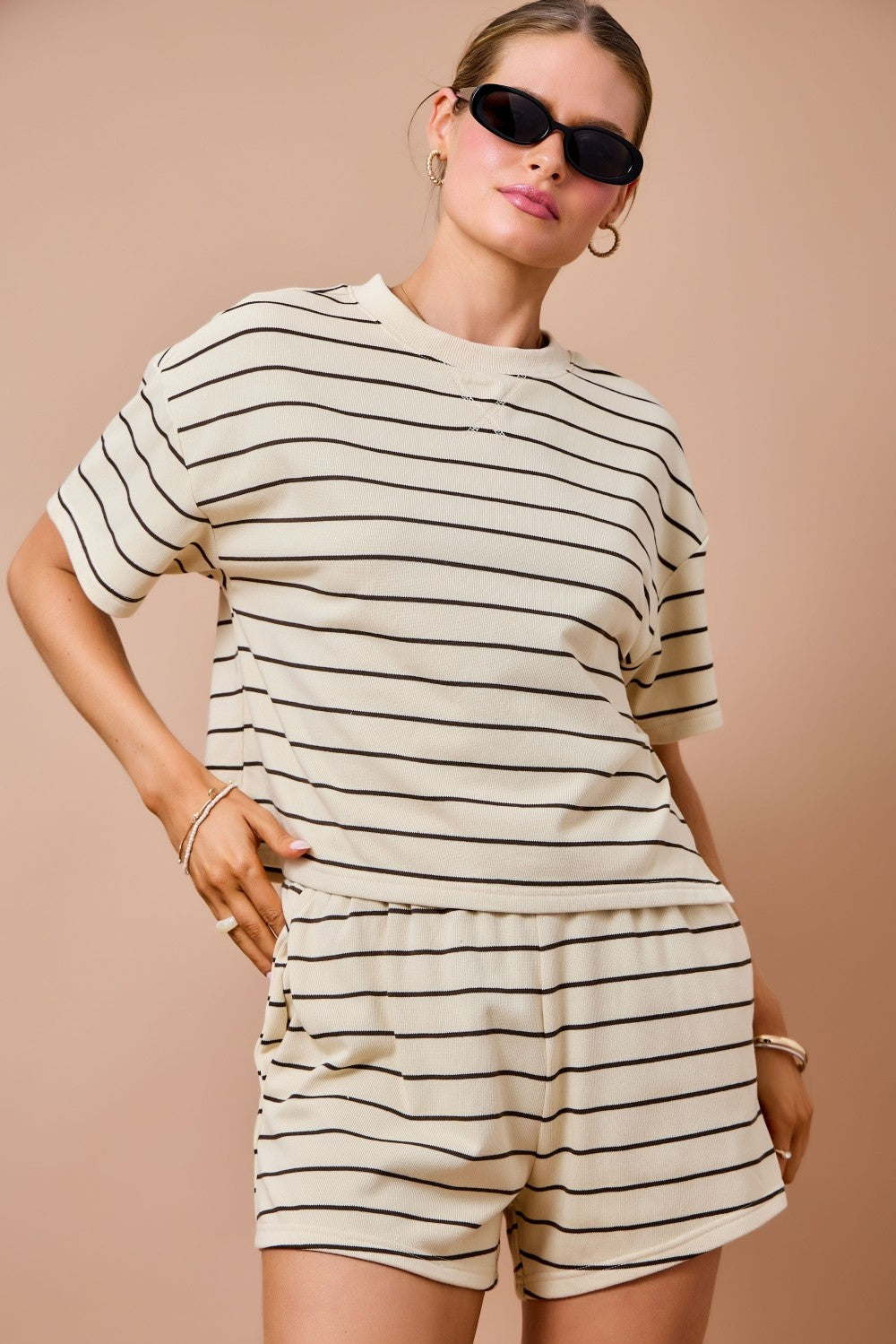 Dream Oatmeal Striped Set Top