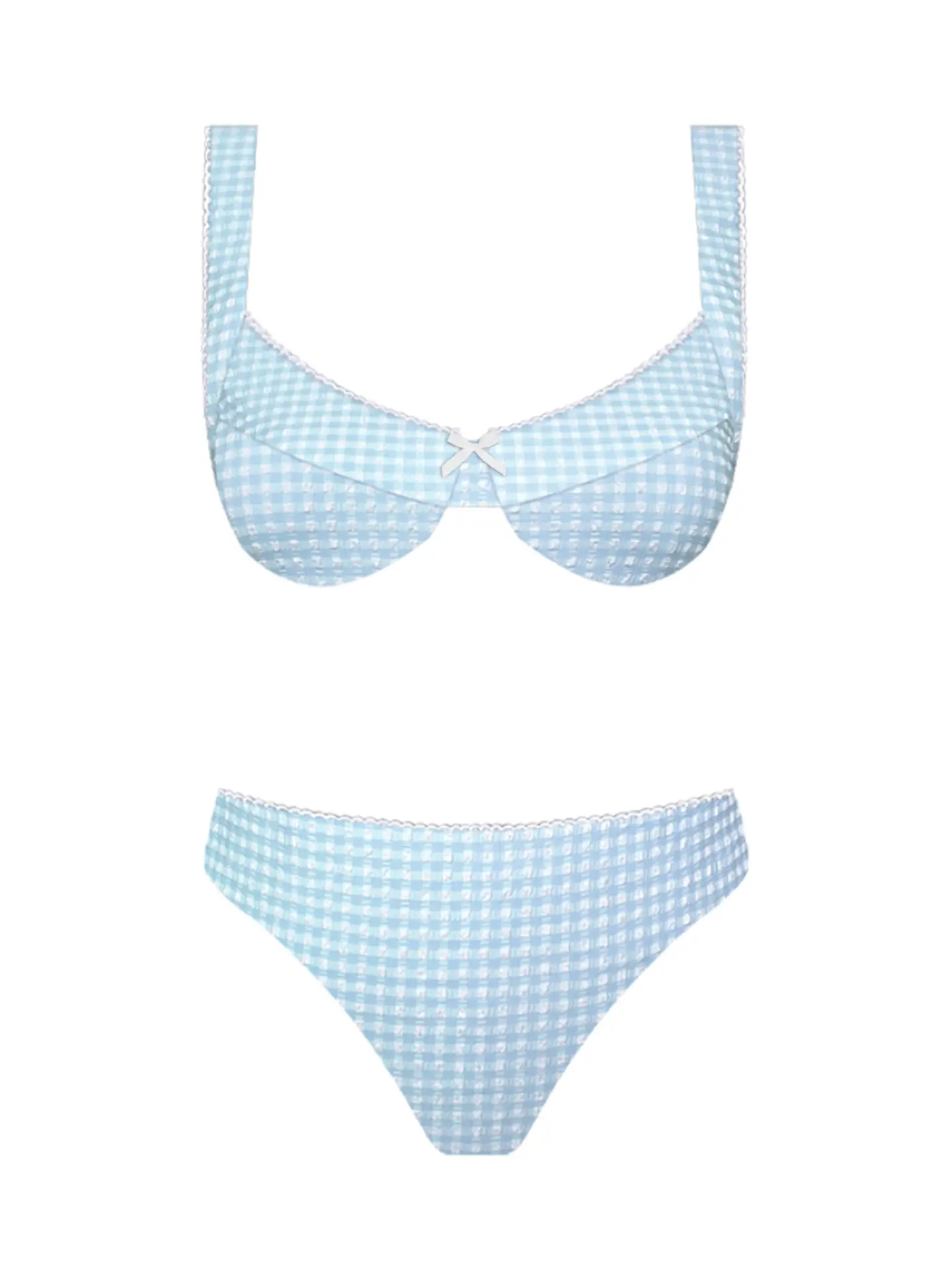Bubbly Underwire Bikini Blue Bottoms