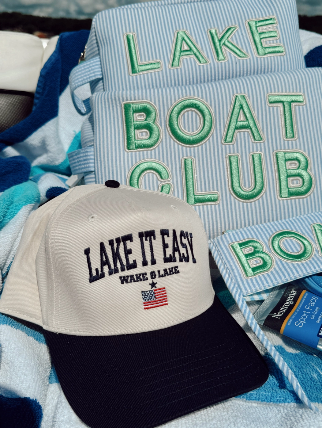 Lake It Easy - Navy Vintage Trucker Hat
