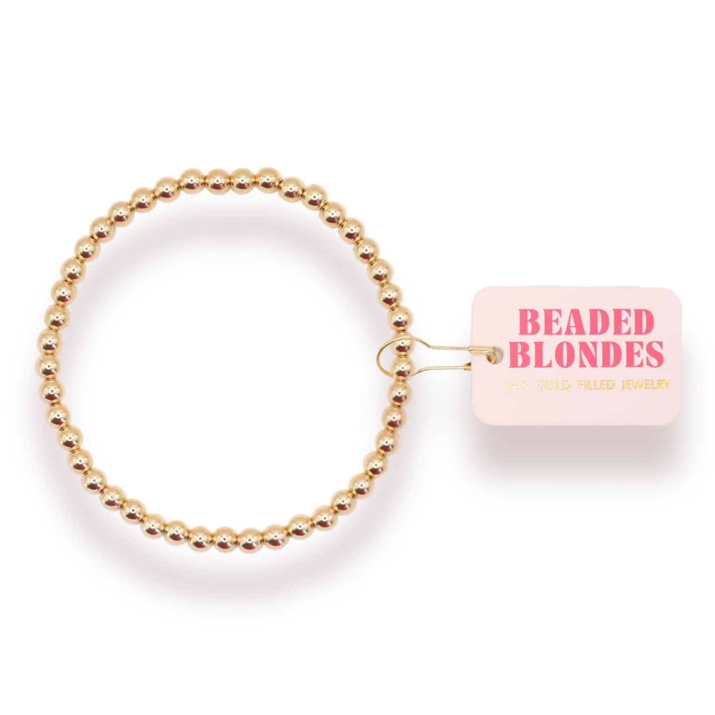 4mm Gold Beaded Bracelet Standard 6.75 inch
