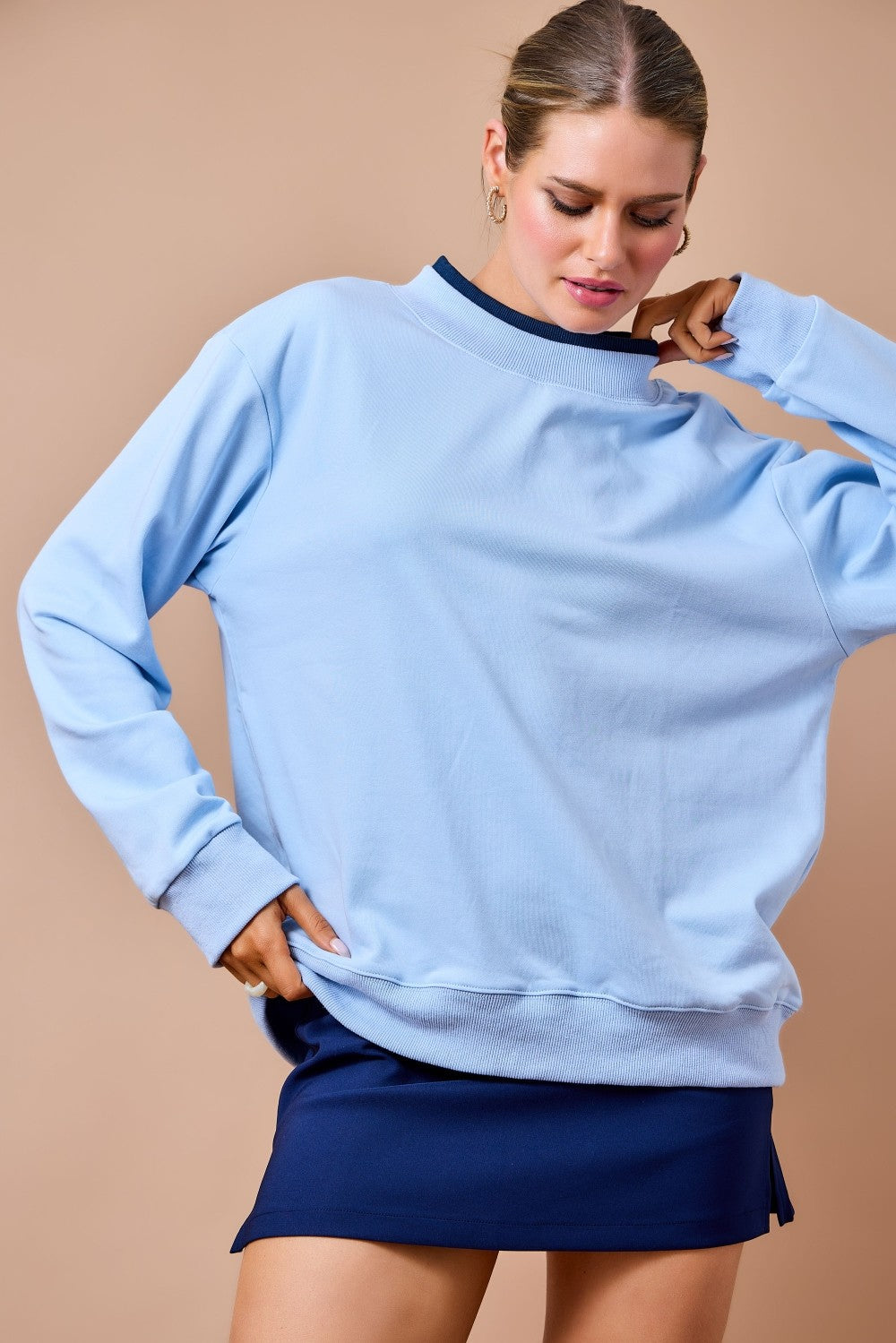 Dana Blue Mockneck