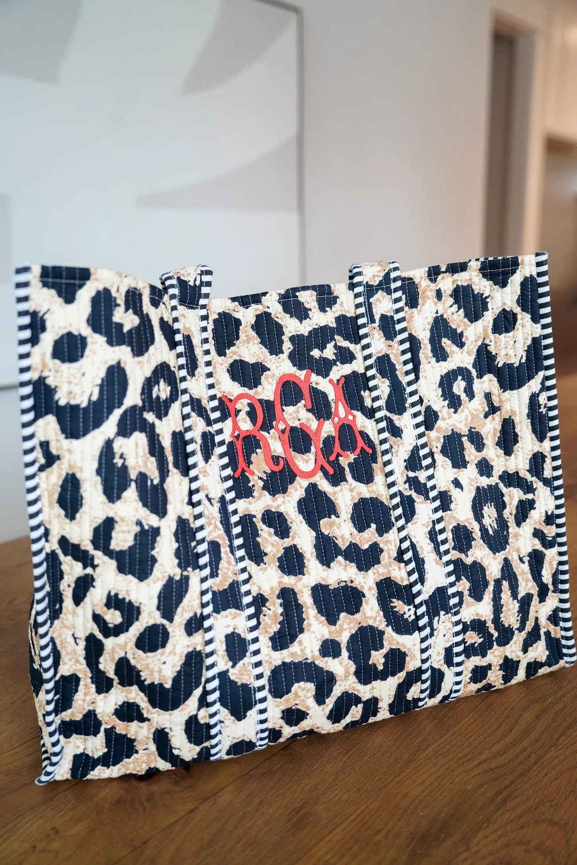 Black Leopard Tote Bag