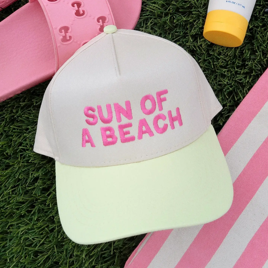 Sun of A Beach- Yellow/Natural Hat
