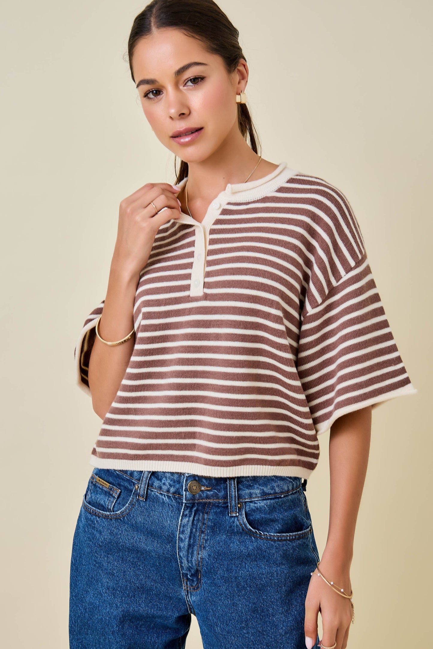 Daisy Brown Striped Top