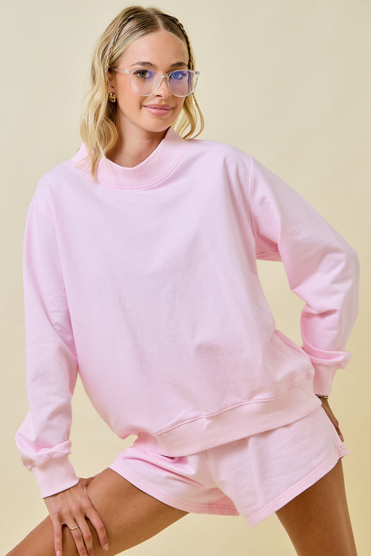 Daisy Pink Mockneck