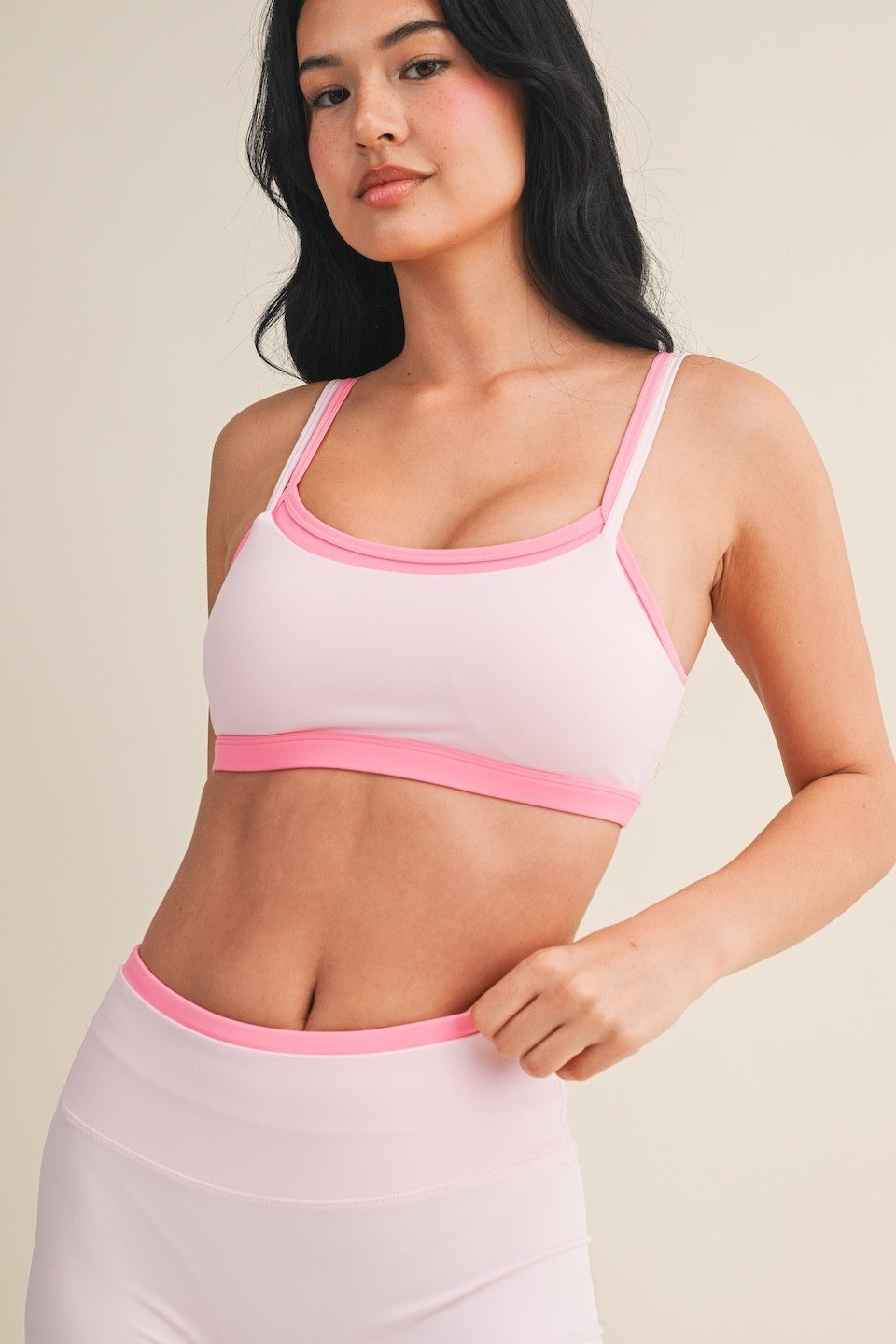 Kora Pink Layered Sports Bra