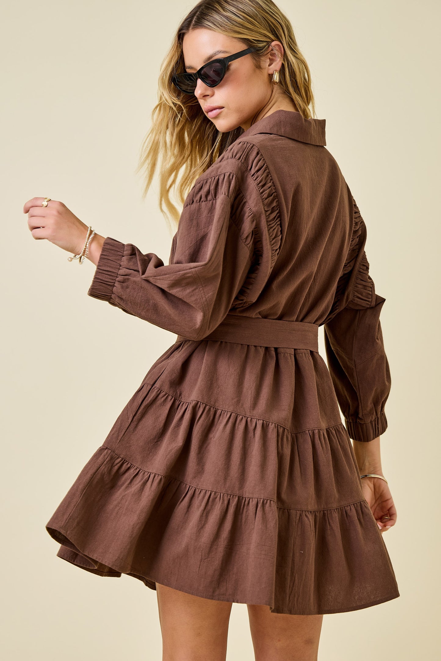 Becka Collared Zip-up Mini Dress