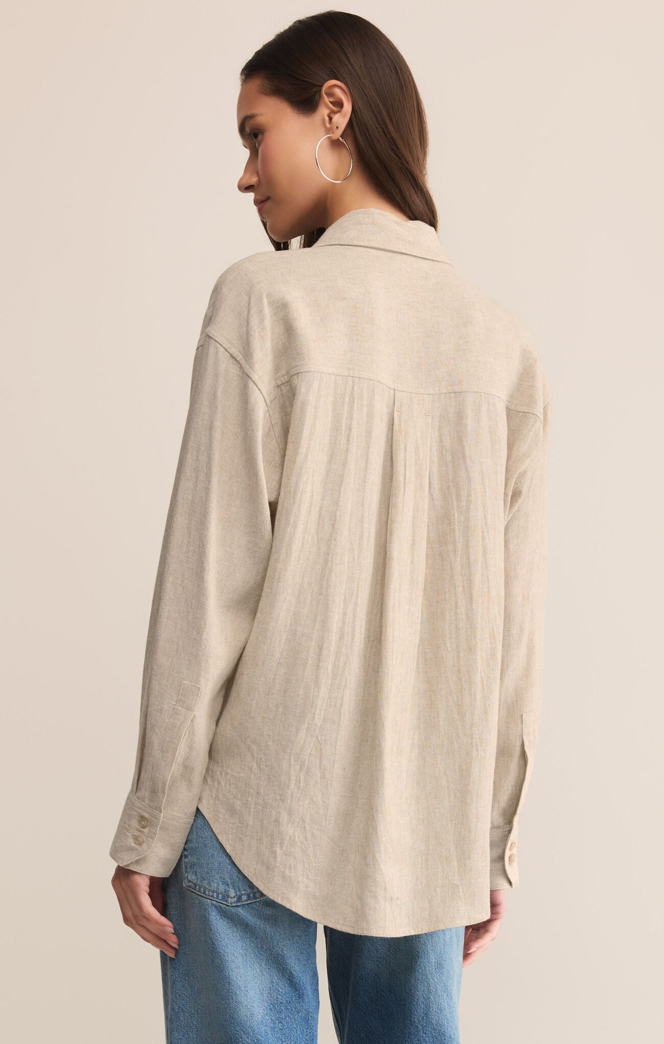 ALFIE BUTTON UP SHIRT FLAX