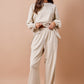 Daphne Tan Striped Pants