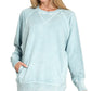Terry Round Neck Pullover Dusty Teal