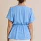 Grace Blue V Neck Top