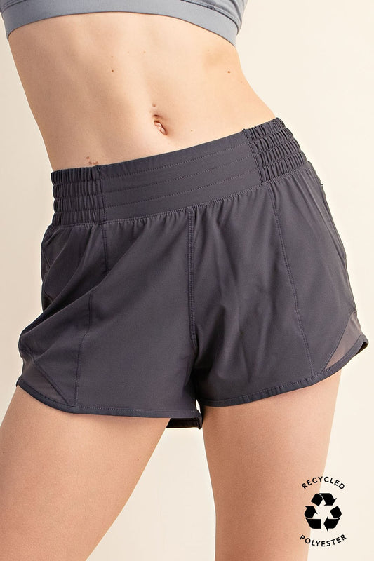 Active Short With Mesh Charcoal