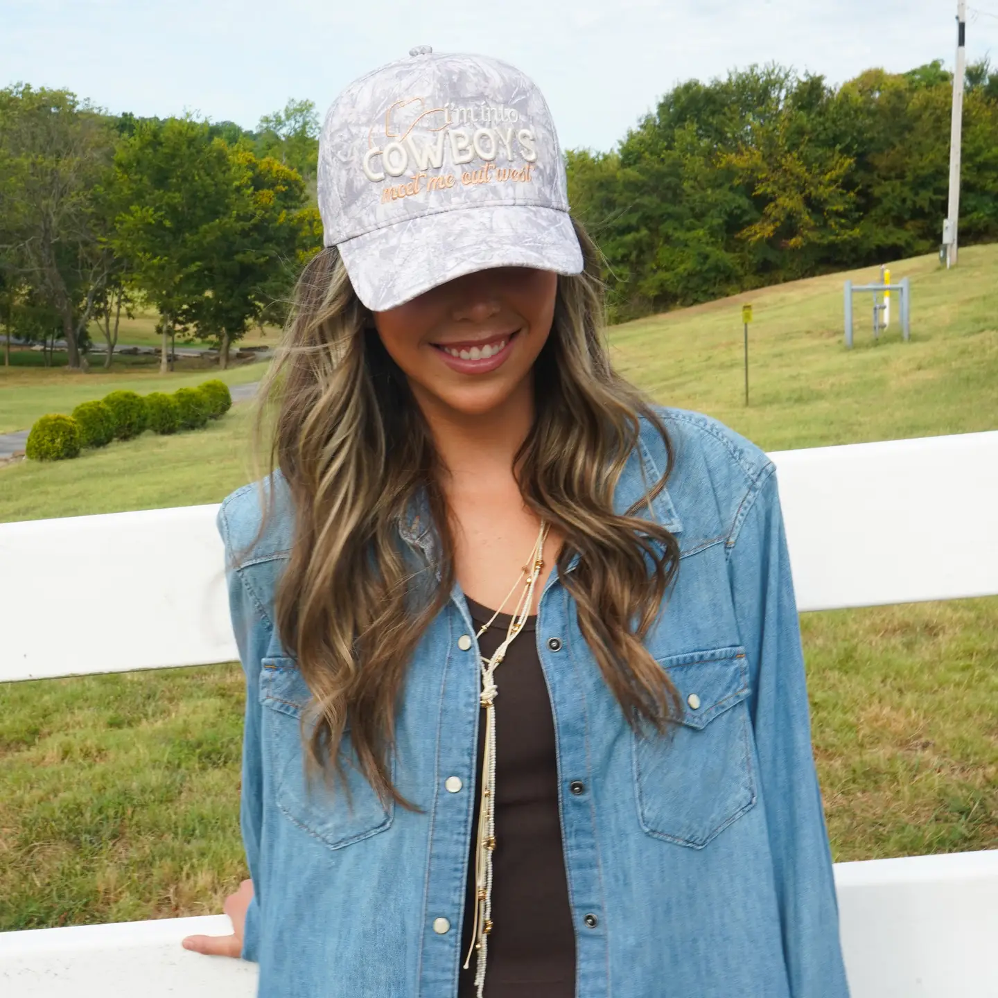 I'm Into Cowboys - Washed Camo Trucker Hat