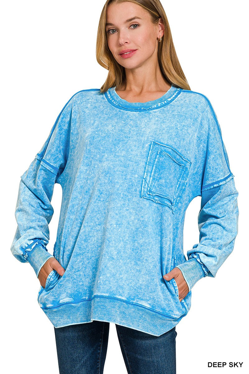 Acid Was Front Pocket Pullover Deep Sky