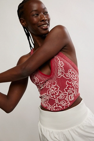 Free People Movement DAY DREAM COLORBLOCK CAMI / CRANBERRY COMBO