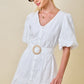 Dorthy White Ruffle Bubble Sleeve Dress