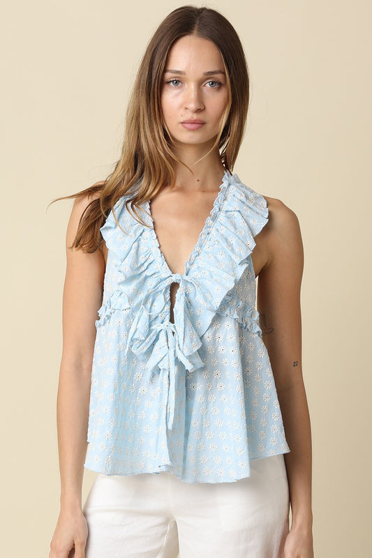 Elena Ruffle Tie Top