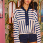Brandon Navy Striped Top