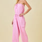 Bella Pink Cargo Jumpsuit