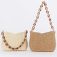 Chain Strap Straw Bag