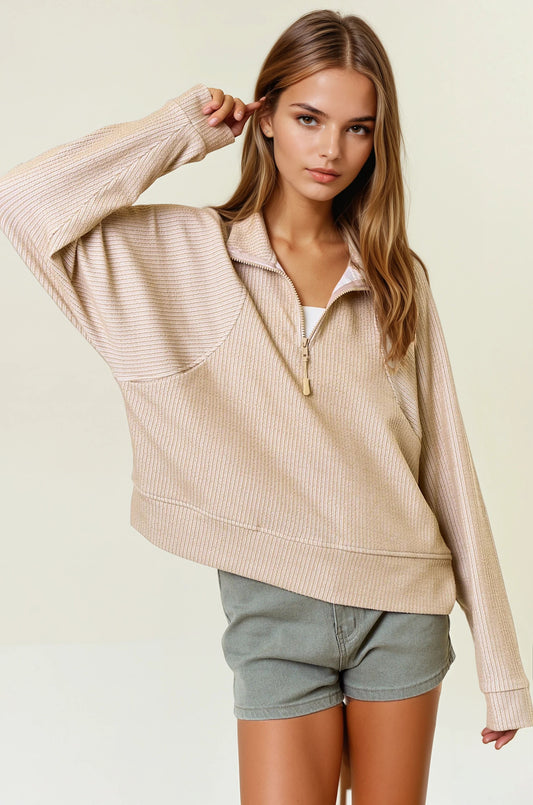 Darla Sand Striped Top