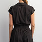 Black quarter zip romper