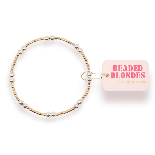 Leah Bracelet in Gold with Silver Standard 6.75 inch