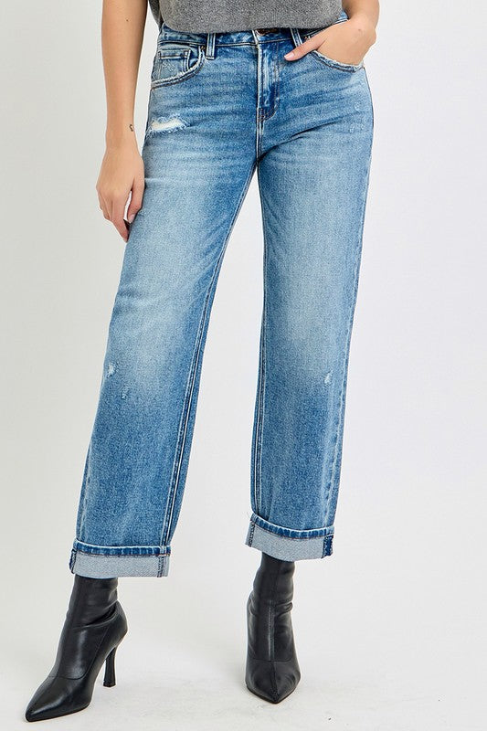 Risen Boyfriend Distressed Jeans