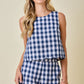 Deb Gingham Set Top Navy