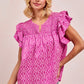 Becka Pink Ruffle Top