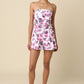 Millie Floral Strapless Belted Romper