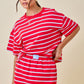 Dylan Striped Set Top Red