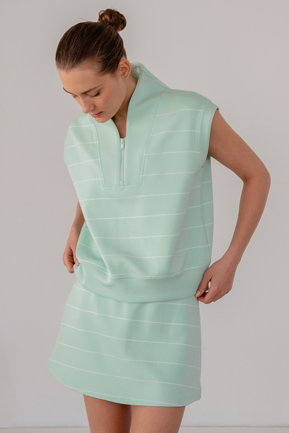 Modal Striped Skort Mint