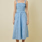 Dina Blue Striped Midi Dress