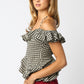 Edith Checkered Ruffle Top