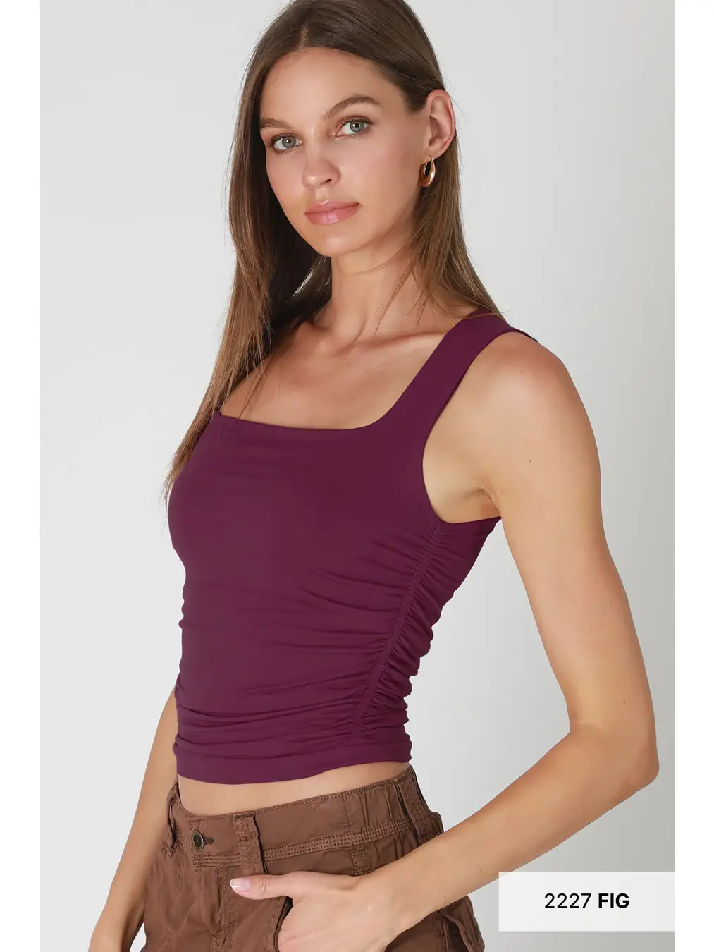 Clean Line Square Shirred Top