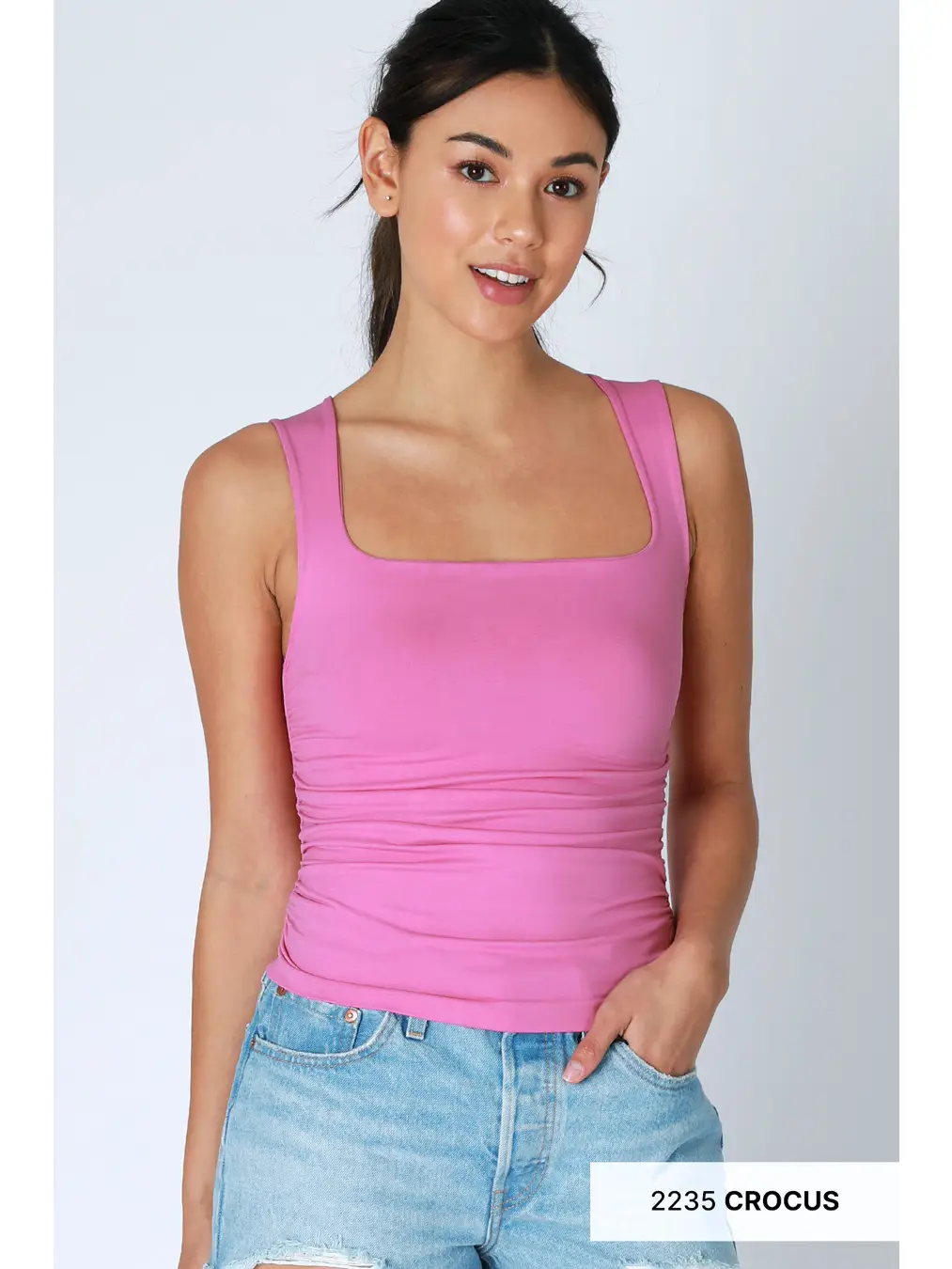 Clean Line Square Shirred Top
