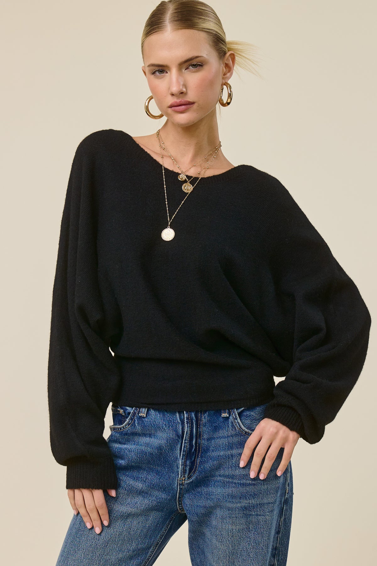 Molly Black Knit Sweater