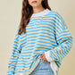 Darla Blue Striped Mockneck