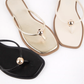 GOLD Minimal Thong Sandals Thin Strap Gold Ball