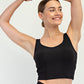 Nylon Rib V Neck Tank black