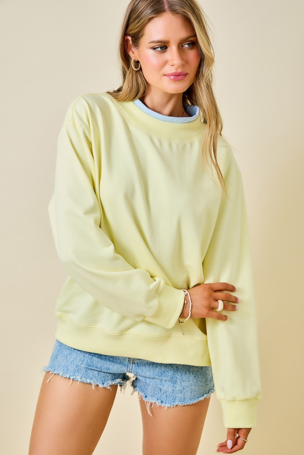 Dana Yellow Mockneck