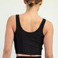 Nylon Rib V Neck Tank black