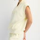 Modal Scuba Quarter Zip Sleeveless Top Lemon