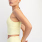 V Neck Yoga Top Lemon Cream