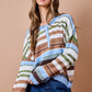 Deb Blue and Brown Striped Sweater
