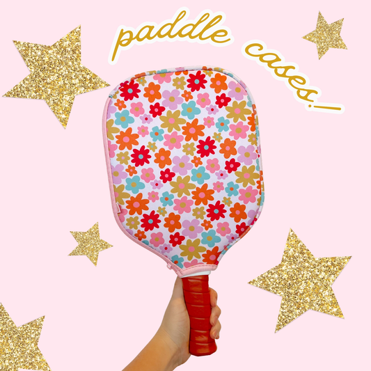 Neoprene Pickleball Paddle Case - Retro Floral