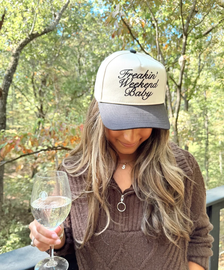 Freakin' Weekend Baby - Black Vintage Trucker Hat